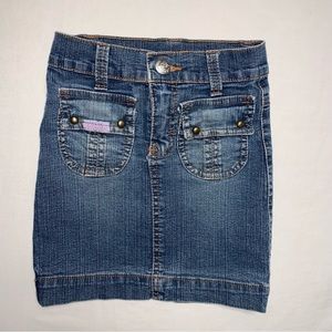 Denim Jean Skirt Girl’s 4 Blue Mini Summer Embroidered Back Streetwear Cool Kid